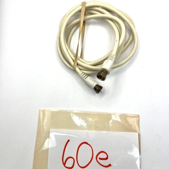 Coaxial Cable 60e For TV & Internet 6 Feet White High-Quality Connectors 60e - Picture 3 of 3